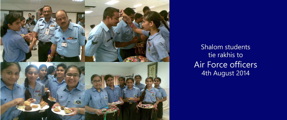 Shalom students tie rakhis to Air Force officers