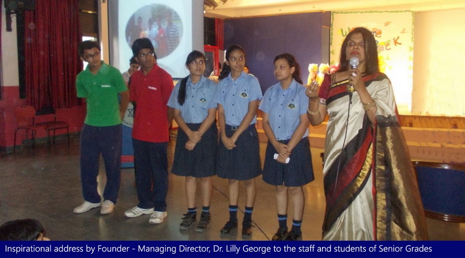 Inspirational address by Founder - Managing Director, Dr. Lilly George to the staff and students of Senior Grades