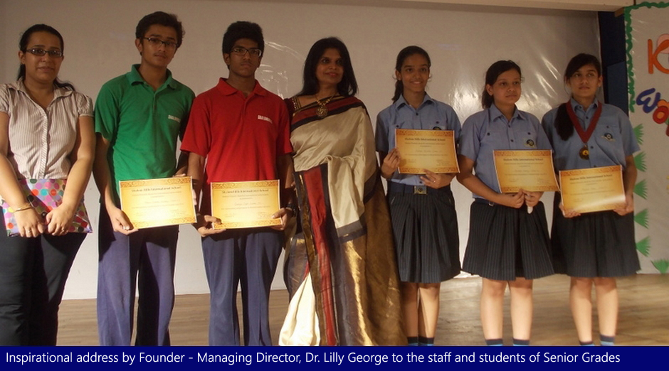 Inspirational address by Founder - Managing Director, Dr. Lilly George to the staff and students of Senior Grades
